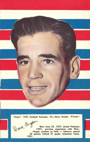 1953 Argus Football Portraits #42 Dave Bryden Front